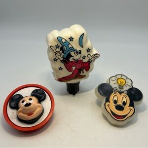 Lot Of 3 Vtg Disney Mickey Mouse Nightlights Collectables Work Rare